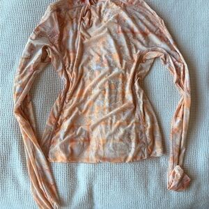 Women's Orange Tie-Dye Top